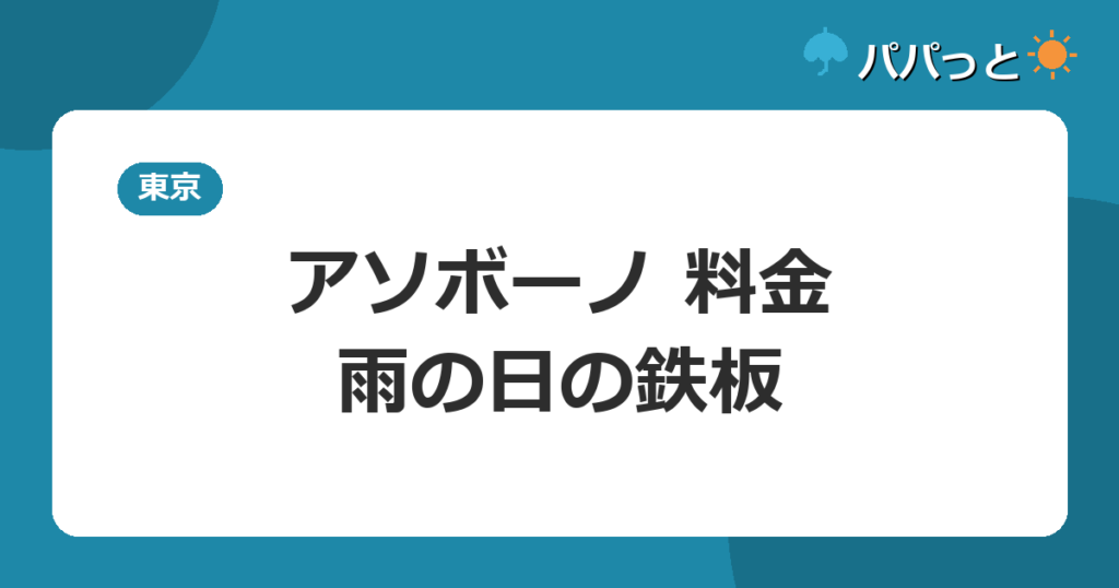 アソボーノ 料金・雨の日の鉄板