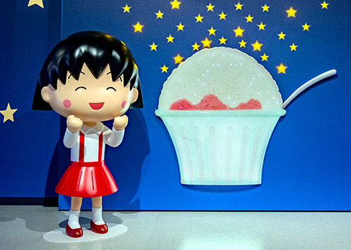 「夢いっぱい」ゾーンの星空のかき氷フォトスポット(ちびまる子ちゃんランド)