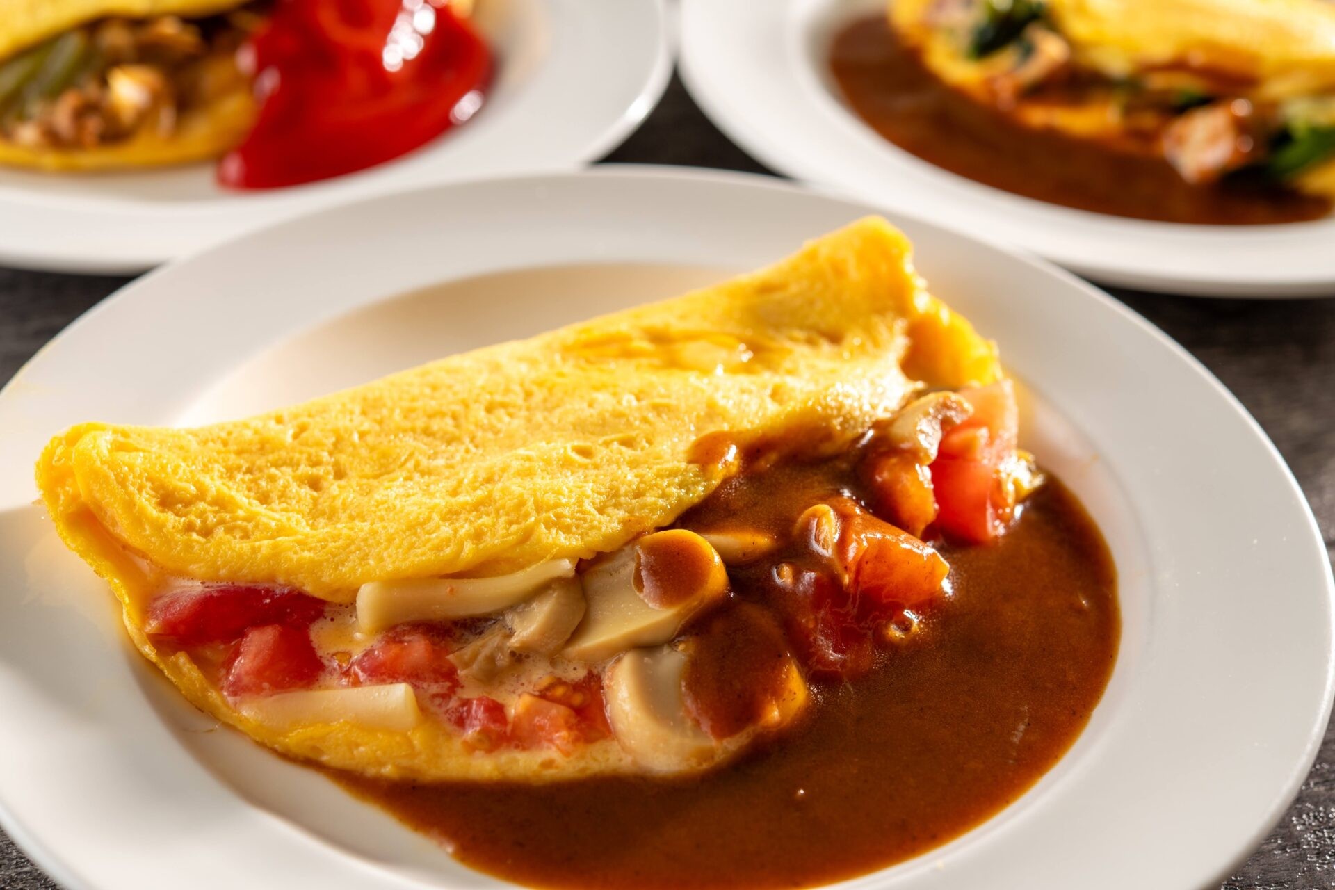 朝食のハワイアンズオムレツ