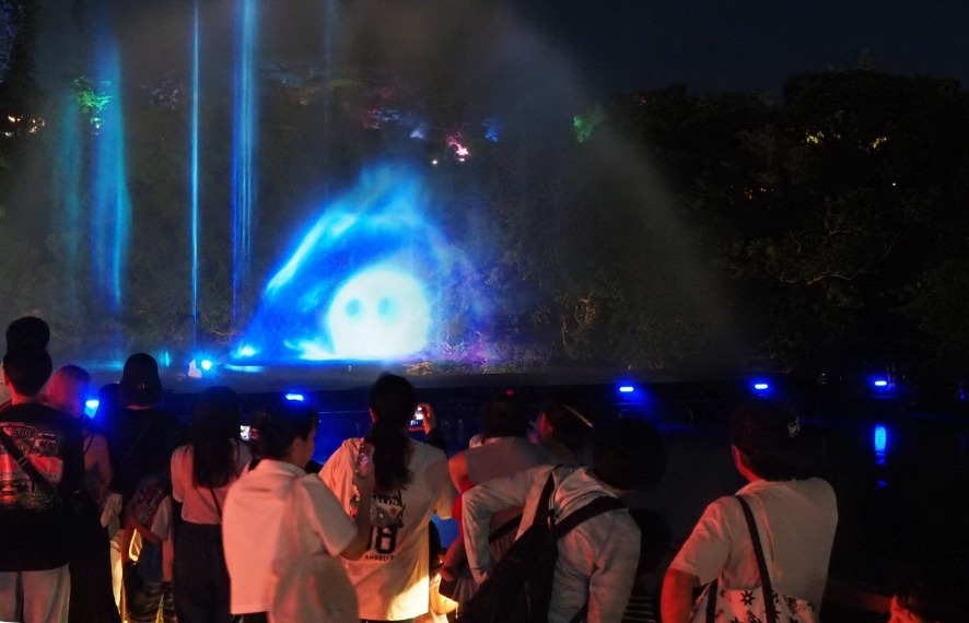 夜のナイトウォーターショー